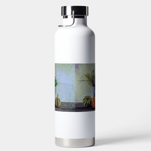 Bouteille D'eau L'automne encore la vie avec citrouilles, fleurs (Droite)