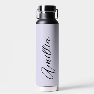 Bouteille D'eau Lavande personnalisée en noir Script Mariage Eau