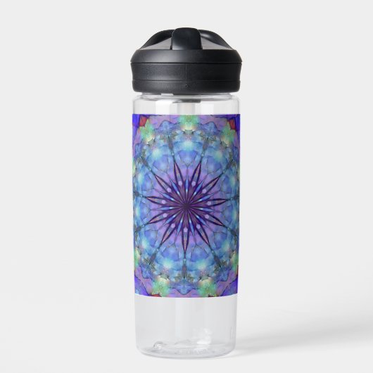 Bouteille D'eau Lavender Starburst Mandala Water Bottle (Extérieur)