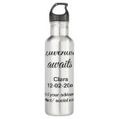 Bouteille D'eau L'aventure commence ajouter nom date année lieu (Devant)