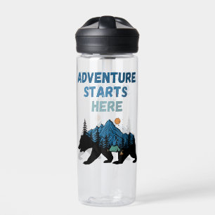 Bouteille D'eau L'aventure commence ici Bear Silhouette Camping