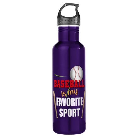 Bouteille D'eau Le baseball est mon sport favori, le fan de baseba (Devant)