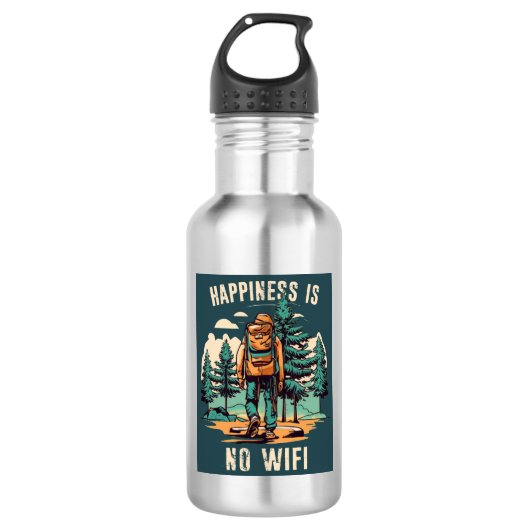 Bouteille D'eau Le Bonheur N'Est Pas Un Backpacking Wifi (Devant)
