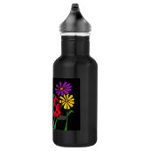 Bouteille D'eau Le BT art populaire de tortue et de fleurs (Droite)