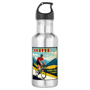 Bouteille D'eau Le Café Fait Que Cela Se Passe En Cyclisme