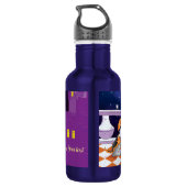 Bouteille D'eau Le chien regarde à travers le télescope (Dos)