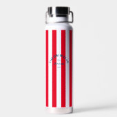 Bouteille D'eau Le club de natation Crest Red Cabana Stripe (Arrière)