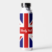 Bouteille D'eau Le drapeau Union Jack avec une citation amusante (Gauche)