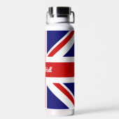 Bouteille D'eau Le drapeau Union Jack avec une citation amusante (Arrière)