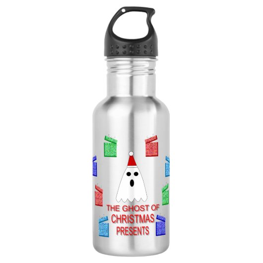 Bouteille D'eau Le fantôme de Noël présente drôle (Devant)