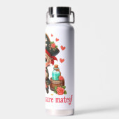 Bouteille D'eau Le magnifique pirate de la Saint Valentin (Arrière)