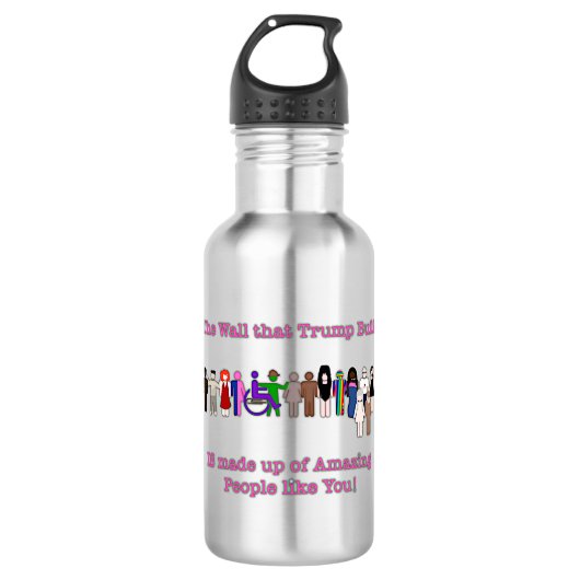 Bouteille D'eau Le mur que Trump a construit (Devant)