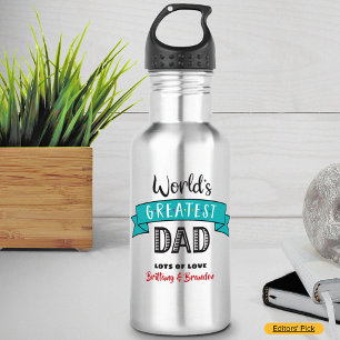 Bouteille D'eau Le plus grand papa du monde, Cool Bold bannière Tu