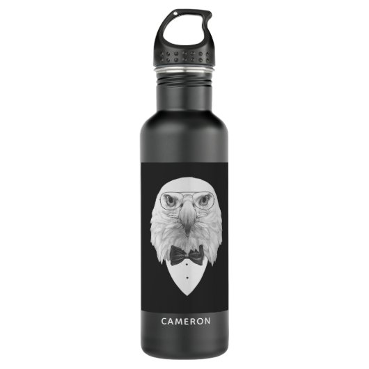 Bouteille D'eau Le portrait chic | d'Eagle ajoutent votre nom (Devant)