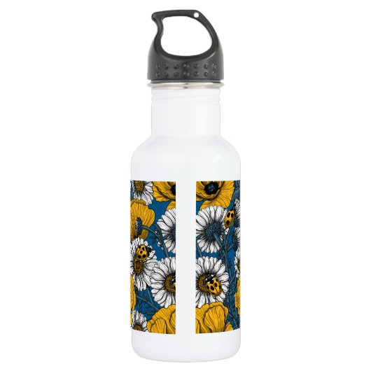 Bouteille D'eau Le pré en jaune et bleu (Dos)