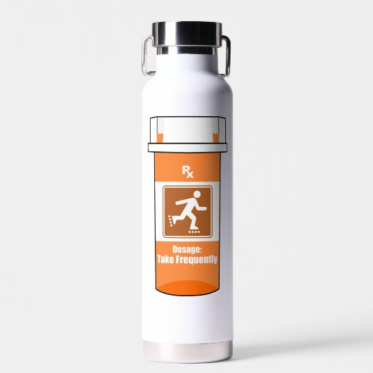 Bouteille D'eau Le roller est ma drogue (Avant)