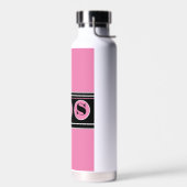 Bouteille D'eau Le rose et le noir moderne personnalisent Monogram (Gauche)