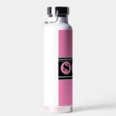 Bouteille D'eau Le rose et le noir moderne personnalisent Monogram (Plage)
