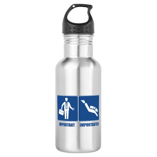Bouteille D'eau Le Travail Est Important, La Plongée Est Important (Devant)
