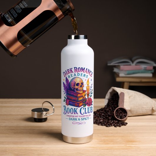 Bouteille D'eau Lecteurs de romance sombre... (Café (pivotée))