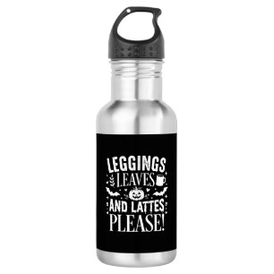 Bouteille D'eau Leggings Halloween Feuilles et Lattés Café d'autom