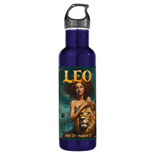 Bouteille D'eau Leo Zodiac Juillet Août Anniversaire Astrologie (Devant)