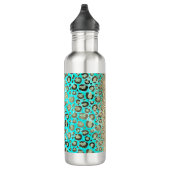 Bouteille D'eau Léopard turquoise brillant (Droite)