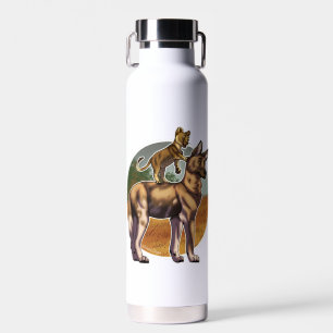Bouteille D'eau Les amis du lion et du chien sauvage africain
