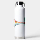 Bouteille D'eau les années 70 Sticker Retro Rainbow Stripes Inspir (Avant)