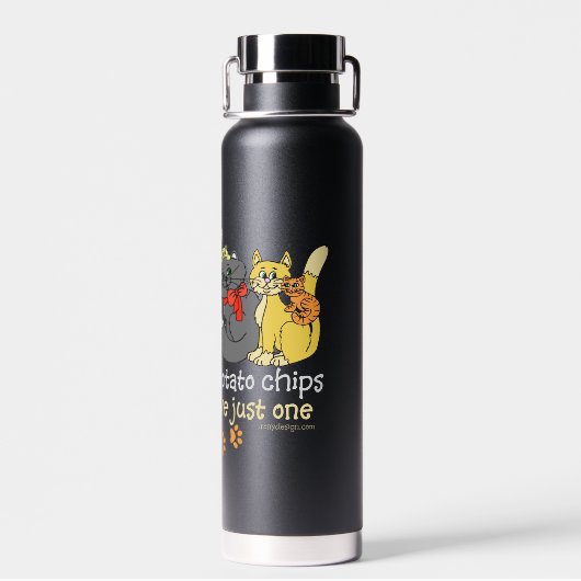 Bouteille D'eau Les chats sont comme des chips (Arrière)