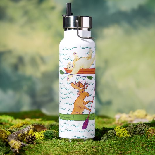Bouteille D'eau Les créatures du kayak (Extérieur (pivotée))