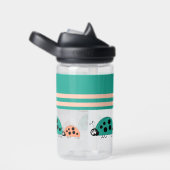 Bouteille D'eau Les enfants ajoutent des initiales ladybugs corail (Arrière Complet)