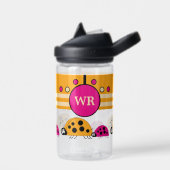 Bouteille D'eau Les enfants ajoutent des initiales ladybugs orange (Gauche)