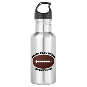 Bouteille D'eau Les femmes jouent au rugby, regardent les filles