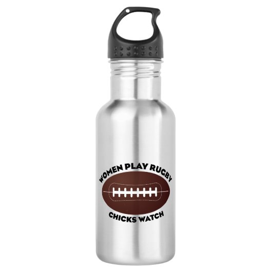 Bouteille D'eau Les femmes jouent au rugby, regardent les filles (Devant)