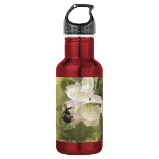 Bouteille D'eau Les fleurs de pomme et la bourdons (Devant)
