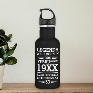 Bouteille D'eau Les légendes personnalisées sont nées à la date Mo