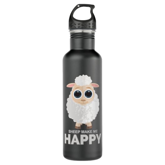 Bouteille D'eau Les moutons me rendent heureux (Devant)