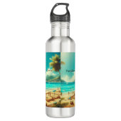 Bouteille D'eau Les plages sont des paradis sereins (Devant)