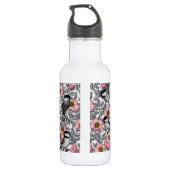 Bouteille D'eau Les poulets dans la nature rose, rose et gris (Dos)