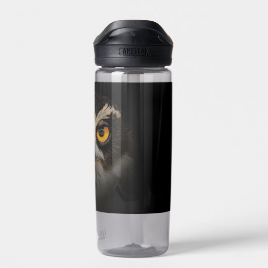Bouteille D'eau Les yeux dorés d'une chouette spectaculaire (Arrière)