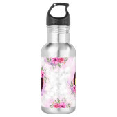 Bouteille D'eau Lettre initiale florale de couronne Monogramme Nom (Devant)