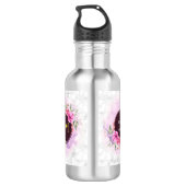 Bouteille D'eau Lettre initiale florale de couronne Monogramme Nom (Dos)