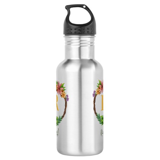 Bouteille D'eau Lettre initiale Lettre initiale Monogramme Nom Mar (Dos)