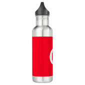 Bouteille D'eau Lettre initiale Monogramme Rouge Blanc Plaine Simp (Gauche)