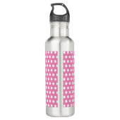 Bouteille D'eau Lettre initiale personnalisée Polka Dot Rose (Dos)