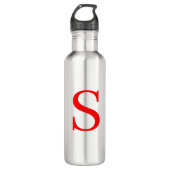 BOUTEILLE D'EAU LETTRE INITIALE ROUGE ET BLANCHE MINUSCULE MONOMOB (Devant)