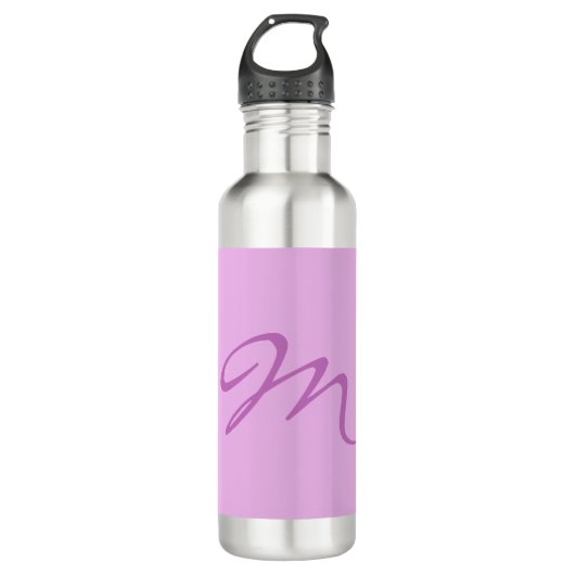 Bouteille D'eau LETTRE INITIALE Tendance Lilac Orchid Couleur Mono (Devant)