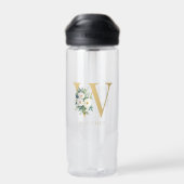 Bouteille D'eau Lettre monogramme Floral Nom initial (Arrière)