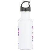 Bouteille D'eau Lettre monogrammée P nom orchidée rose violet (Devant)